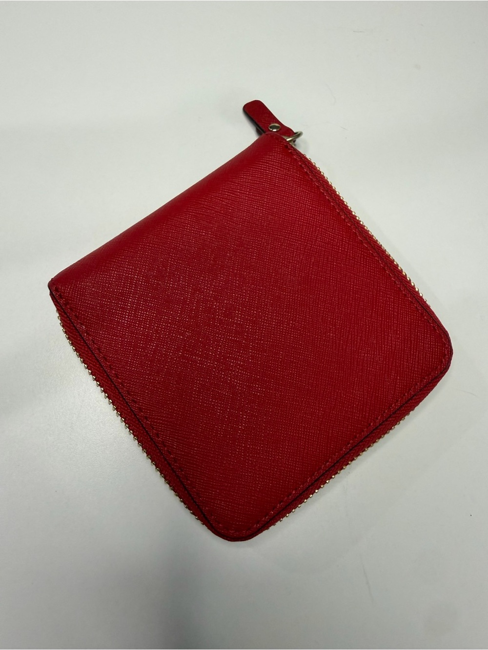 Lo & Sons Zip Around Women's Small Wallet Red Saffiano Leather